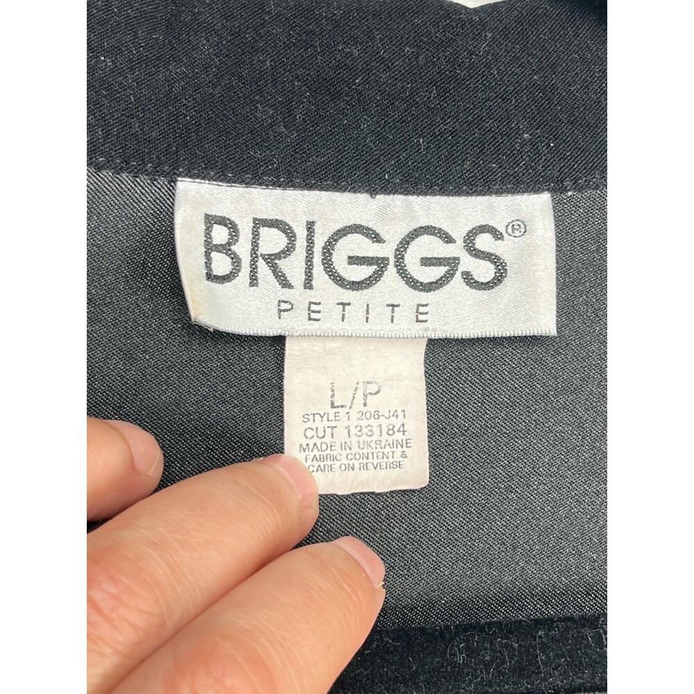 Vintage Black Velvet Button-Front Top by BRIGGS Size Large Petite Whimsigoth - Picture 5 of 6